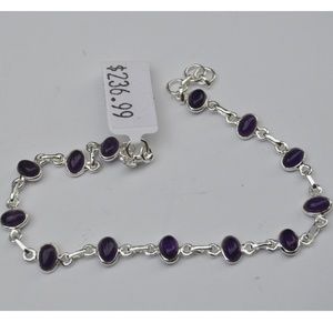Silver Bracelet with Amethyst Stone